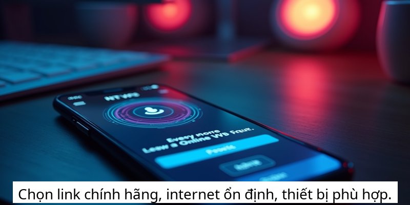 Chọn link chính hãng, internet ổn định, thiết bị phù hợp.